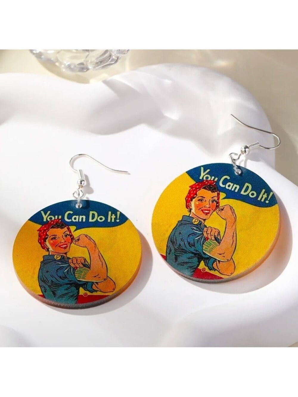 "You Can Do It!" Rosie Drop Earrings - Empowering Statement Jewelry